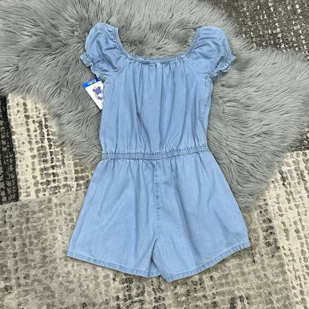 GAP Girl's Soft Short Puff Sleeve One Piece Shorts‎ Romper Size 10/12 NWT